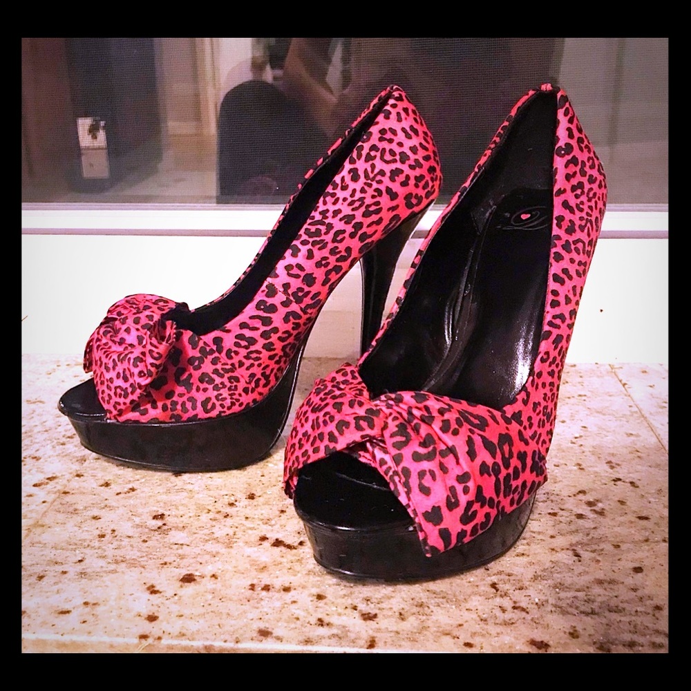 Leopard print high heels